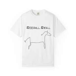 Seegull Skull line drawing T-Shirt | Minimal outline graphic tee